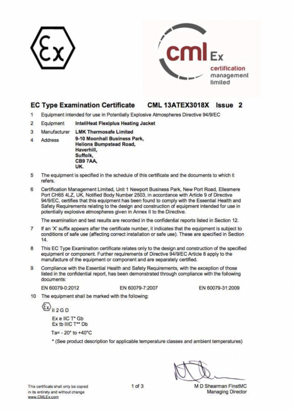ATEX CML 防爆认证证书